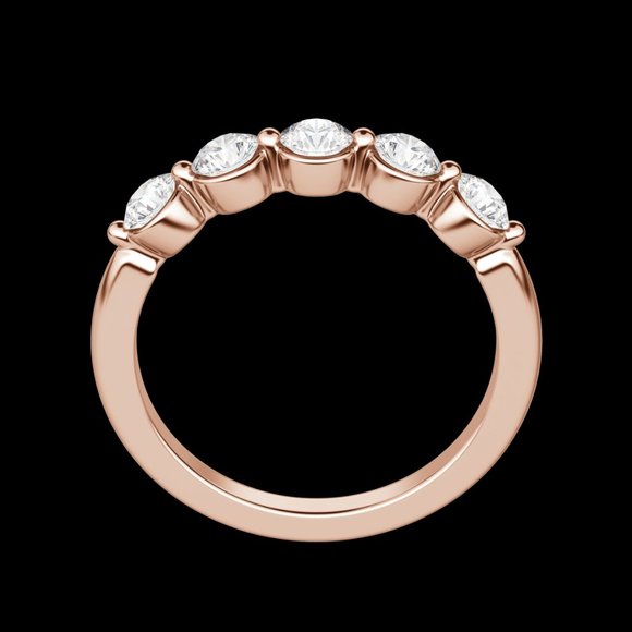 Five Stone Round Cut Anniversary Band - Picture 8 of 9